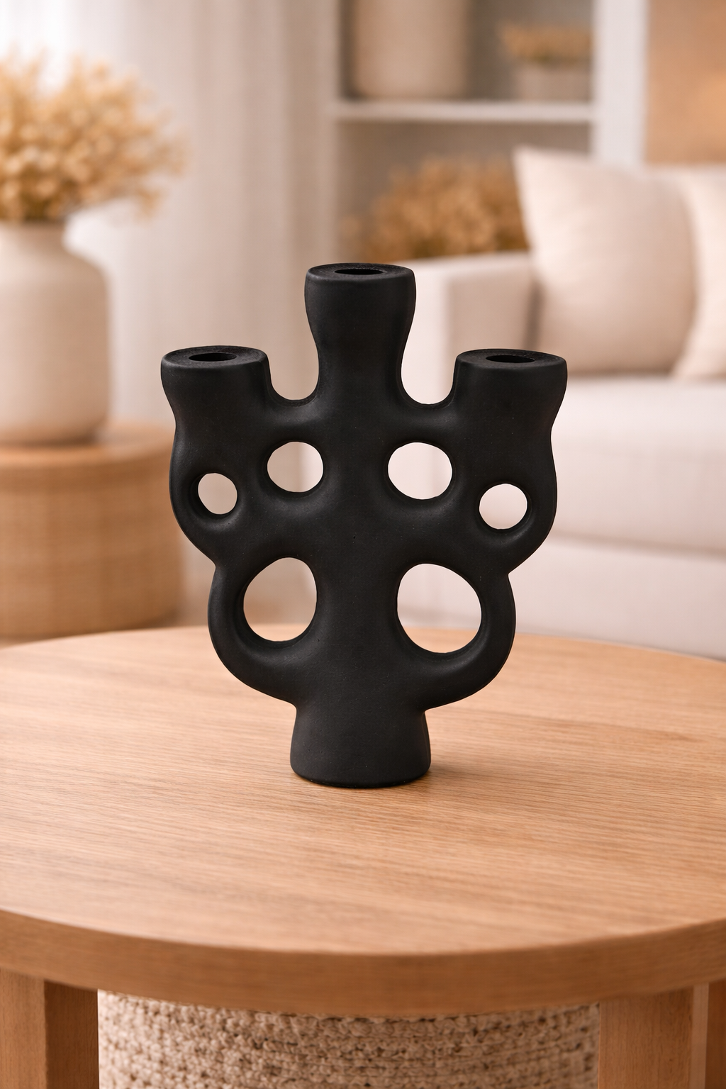 פמוט אלומיניום מעוצב שחור – תמונה 2