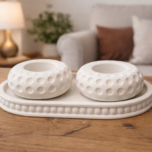 פמוטי גומות מבטון + מגש