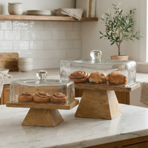 פעמוני אינגליש על רגל עץ עם כיפת זכוכית