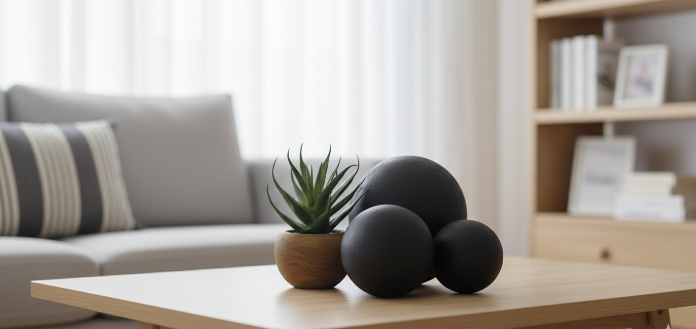 שלישיית כדורי דקורציה שחור