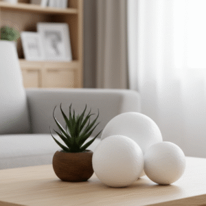 שלישיית כדורי דקורציה לבן