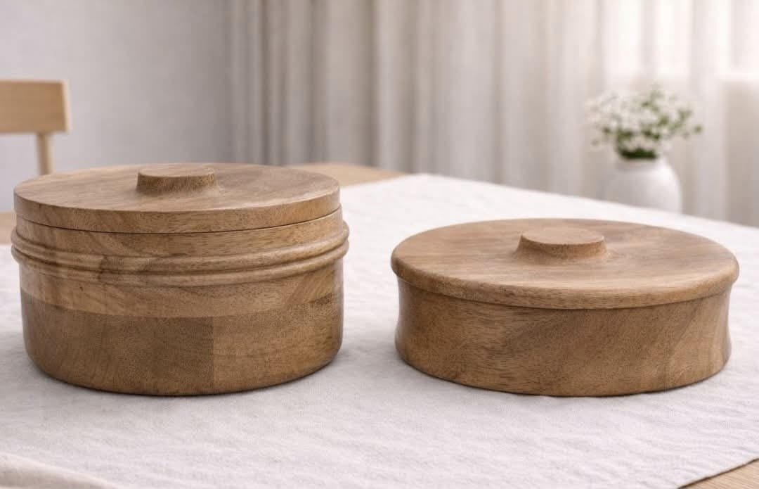 קופסת דיקורטיבית לאיחסון מעץ מנגו